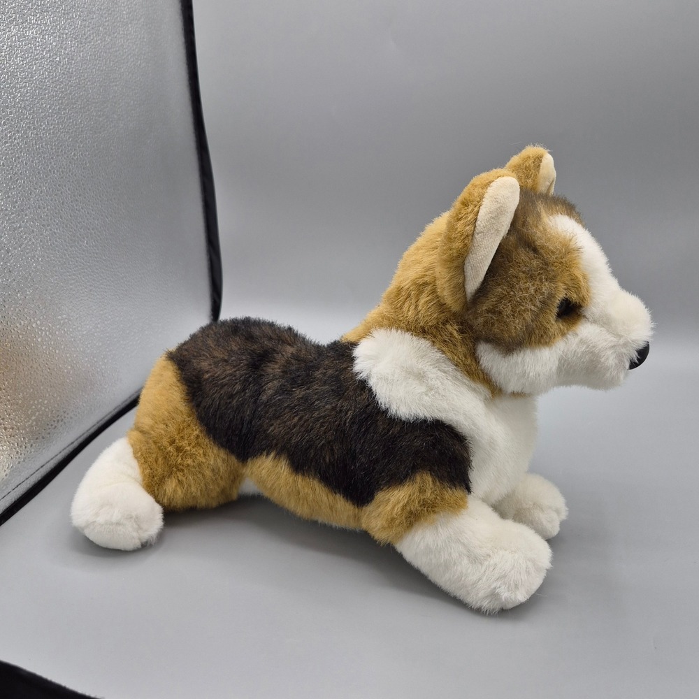 Douglas Cuddle Toy Corgi Dog Plush Stuffed Animal Tri-Color Brown White Black